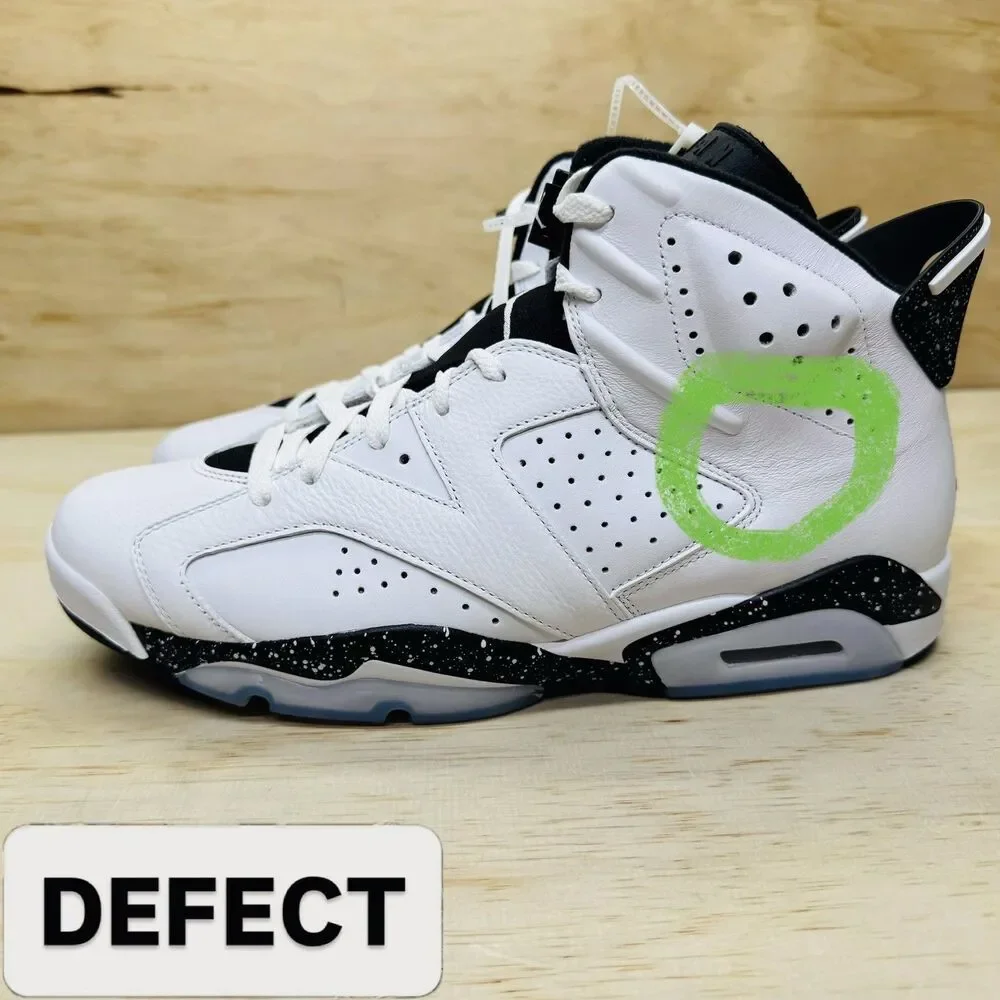 NEW DEFECT Air Jordan 6 VI Retro Reverse Oreo White Black CT8529-112 Sz 13